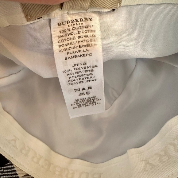 Burberry Black and White Vintage Plaid Check Hat - Picture 7 of 8